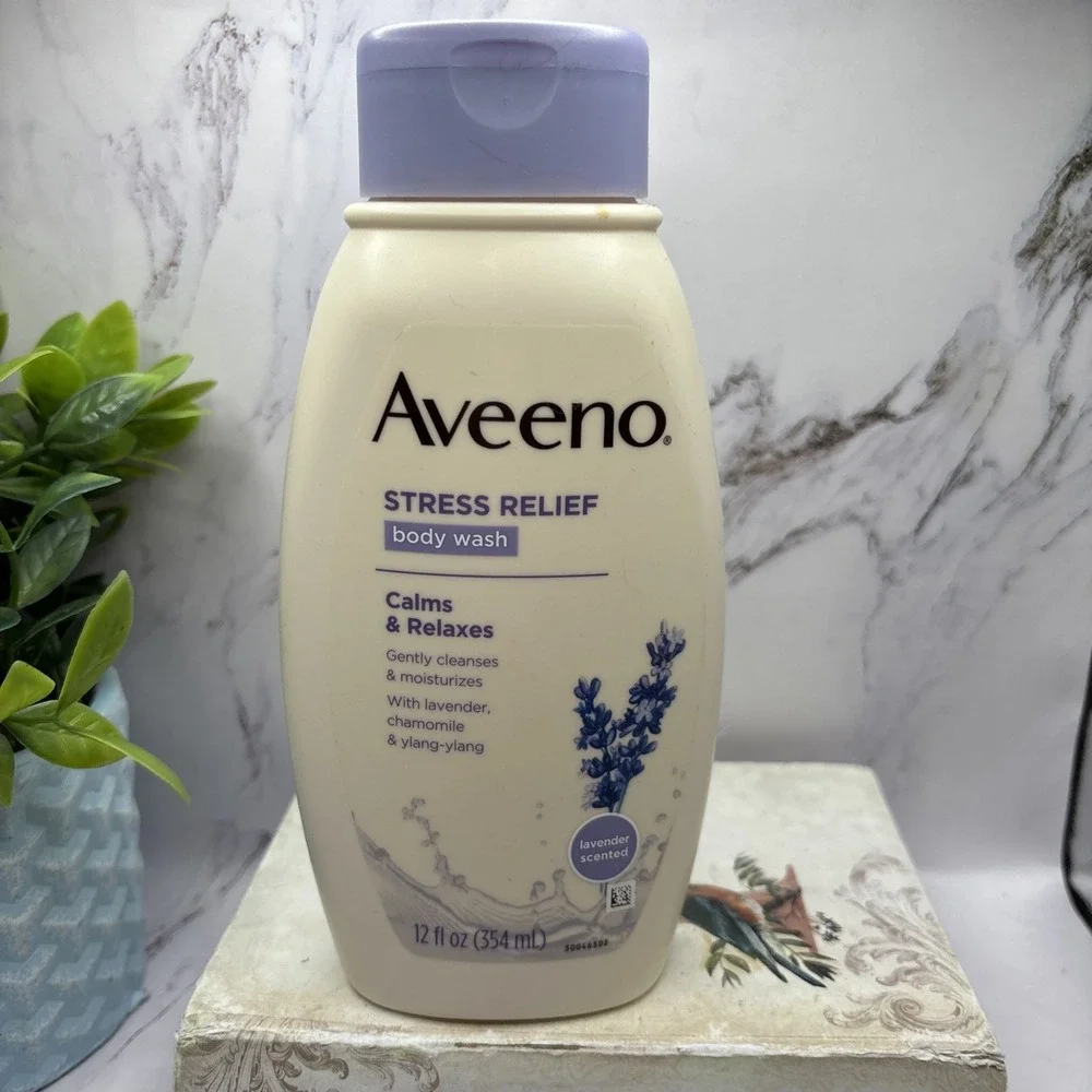 Aveeno Body Wash Stress Relief Lavender 12 oz New Purple Cap DISCONTINUED